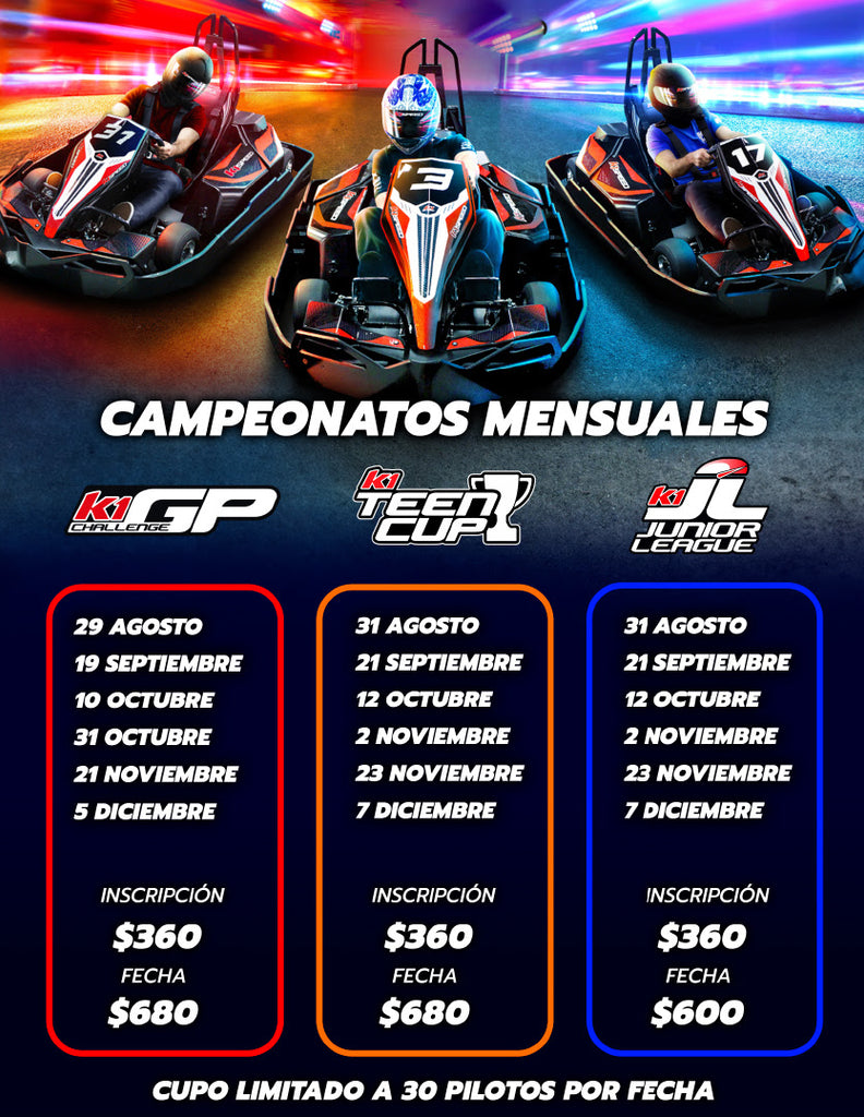 Representa a México en los Go Karts K1 Speed México en la Torre Manacar