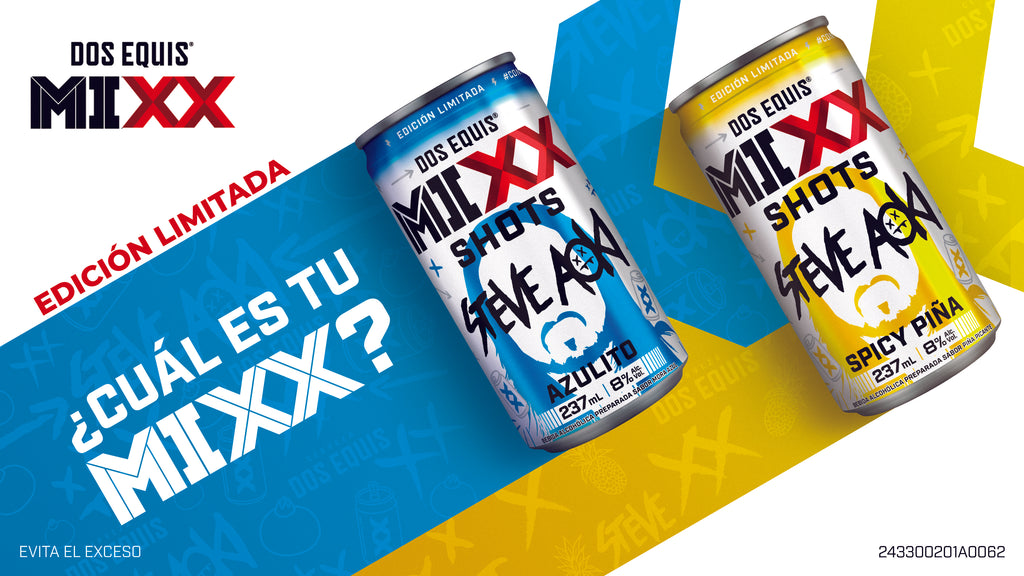 MIXX Shots, la nueva bebida de Dos Equis y Steve Aoki que apuesta por nuevos sabores para la celebración perfecta ¿Ya los probaron?